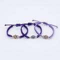 Handmade Evil Bule Eye Adjustable Bracelet Lucky Letter Pattern Wax Rope String Protection Bracelet