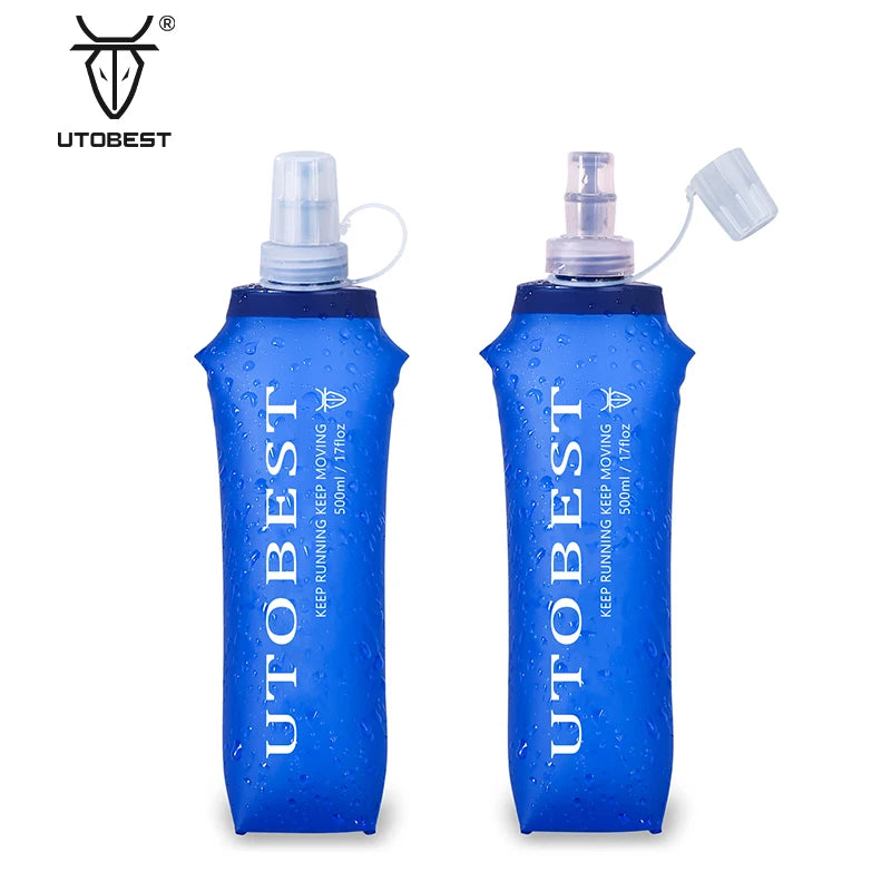 UTOBEST 500ml Environmental Sports Water Bottle Ultra Portable Soft Flask for Outdoor Activities
