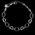 Sterling Silver 6*8/7*9mm Semi Mount Bracelet Empty Frame Blank Claw Setting S925 Base Holder Without Center Stone Inlay for DIY