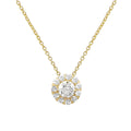 18K Solid Gold Pendant Necklace with Dazzling Diamond Fine Jewelry for Women Trendy Flower Pattern for Weddings and Parties