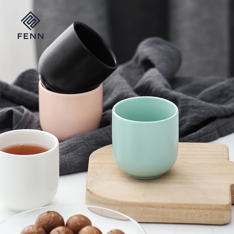 The Newest High-end 120ml Ceramic Plain Coffee Cup Cup Tea China Cup Set for Home Restaurant Hotel