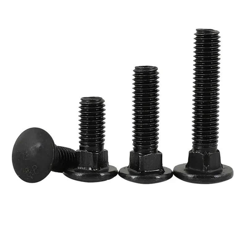 M4 M5 M6 M8 M10 M12 High Strength Carbon Steel Black Oxide Mushroom Head Square Neck Carriage Bolts 5/16 Zinc Coach Screws 160mm