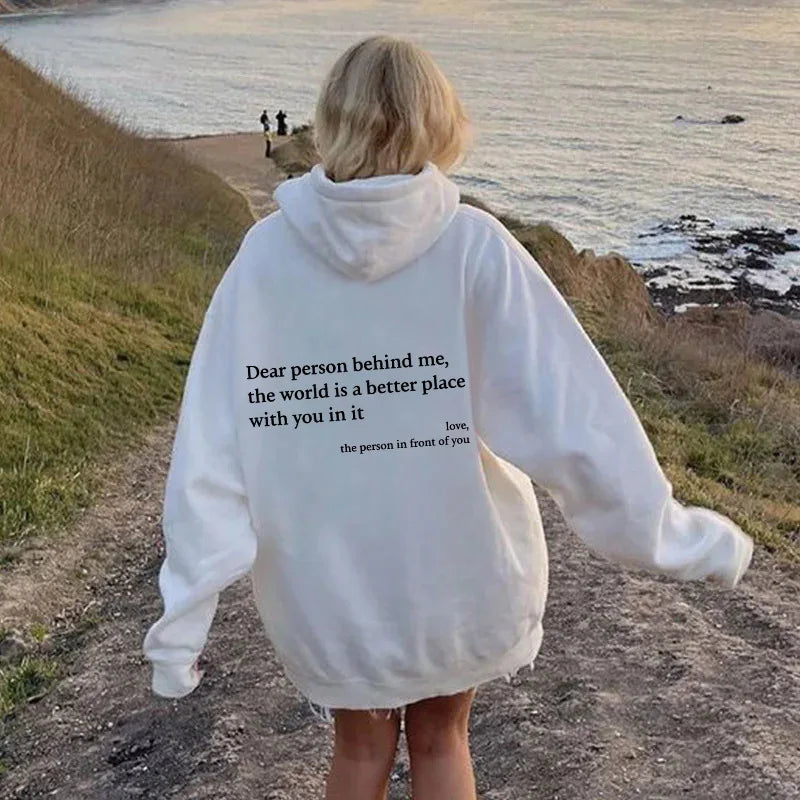 Streetwear Women Hoodies & Sweatshirts Letter Printed Long Sleeve Hoody Sweatshirt Plus Size Women's Hoodies Outwear