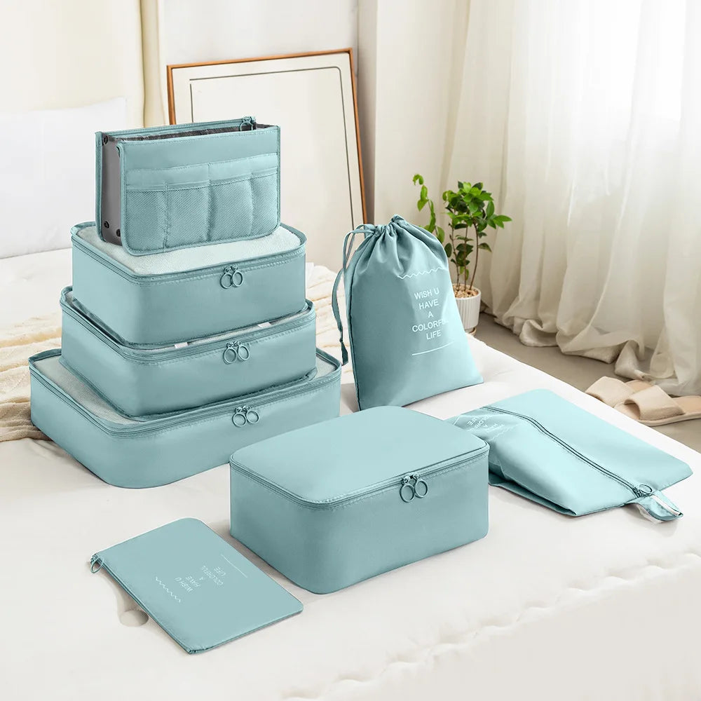 8pcs Sets NEW Custom Design Travel Organizer Bags Large Capacity Luggage Packing Cubes Travel Laundry Storage Bag 2025