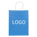 Customizable Logo Printing Eco-Friendly Classic White Kraft Paper Bag Patch Handle Supermarket Use Food Delivery Restaurant