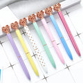 Pink Love Girls Women Heart Shape Various Color Premium Metal Laser Logo Kids Ballpoint Pen with Heart Shape