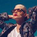 UNOC 2023 Trendy Sunglasses for Women Luxury Brand Unisex Custom Sunglasses with UV400 Protection Black and Pink PC Frame
