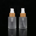15ml 20nl 30ml 50ml 100ml 120ml  150ml Real Bamboo Cosmetic Bamboo Sprayer Pump and Cap Transparent Frosted Glass Bottle