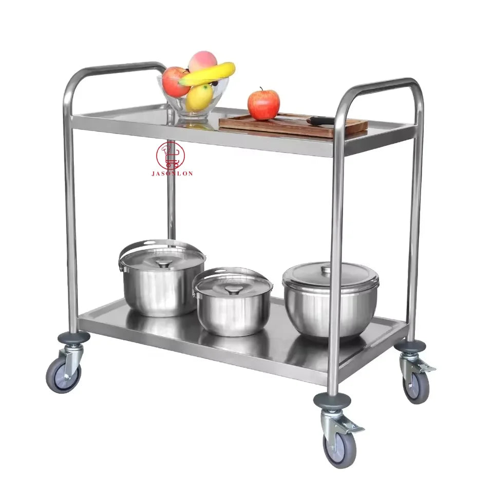 Commercial Equipment HOTEL BUFFET Food Serving Trolley Round Tube Restaurant Service Trolley Stainless Steel Catering Trolley