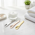 Hot Selling Gold Silver Rose Makeup Applicator Beauty Scoop Face Cream Mixing Spoon Metal Mini Cosmetic Spatulas MegaBDM