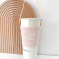 Sleeve Holder Cotton Canvas Cup Sleeve Beverage Bag Eco Reusable Fabric Custom Cup Sleeve Holder With Handle
