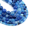 Natural Stone Blue Stripe Line Agate Onyx Beads for Jewelry Making 4 6 8 10mm Round Loose Beads DIY