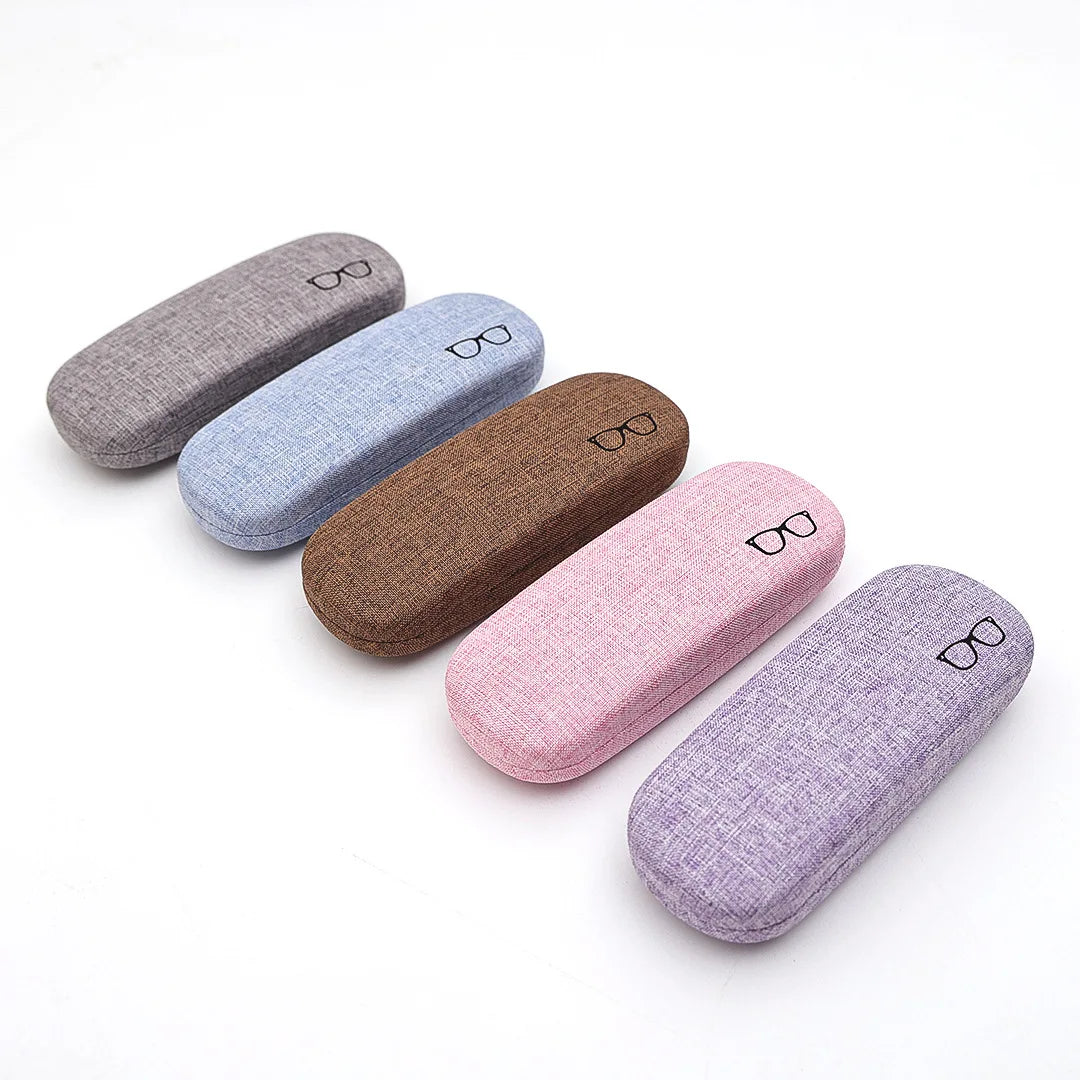 Wholesale Linen Cloth Handmade Eyeglass Box High Grade Men and Women Myopic Eyewear Boxes Custom Logo Sun Glasses Case