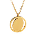 Christmas Gifts Sublimation Jewelry Custom Engrave Coin Blanks Rotating Pendant Necklace for Laser Engraving