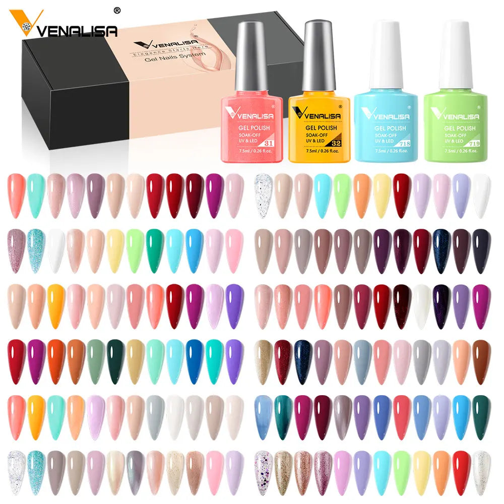 Venalisa 12pcs/lot UV GEL Nail Polish Kit 240 Colors Nail Glitter/laser Gel Kit UV&LED French Nails Gel Polish Enamel Kit