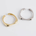 High Quality Fashion 925 Silver Plain Simple Geometry Rings Jewelry 18K Gold Plated Sterling Silver Rings for Women