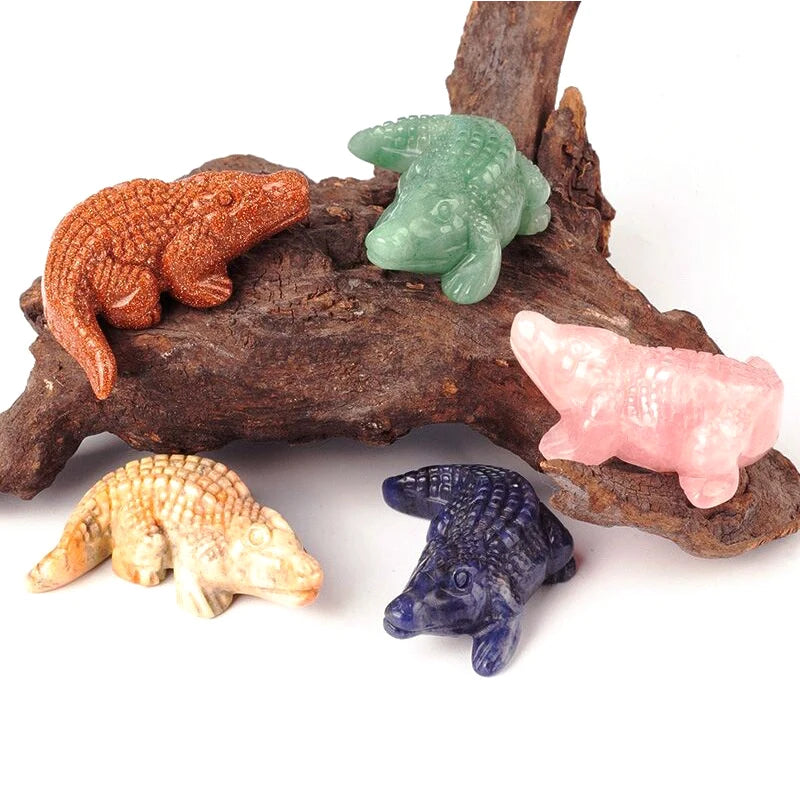 Natural Crystal Stone Carving Quartz Mineral Gemstone Crocodile Crystals Animal Carving