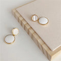 New Fashion and Elegant Silver Needle Geometric Round Color Personality Girl and Women Earrings