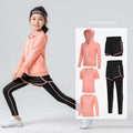Girls Primary School Students' Summer Yoga Suit Quick-Drying Badminton Basketball Football Dance Training Fitness Clothes Set