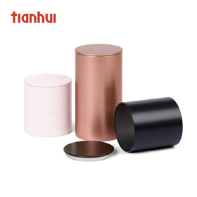 Tianhui Round Metal Tea Caddy Empty Matcha Powder Tea Tins Packaging Containers