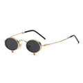 New Flip-Up Eyeglasses Men Small Metal Frame Punk Round Sunglasses
