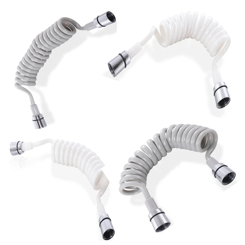 Telephone Line Flexible Handheld Shower Pipe for Bathroom Spring Stretchable Shower Hose