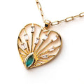 LOZRUNVE Bohemian Jewelry 925 Sterling Silver Gold Hip Hop Multi Colored CZ Peacock Heart Pendant Necklace