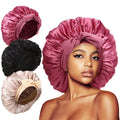Wholesale Elastic Bow Tie Band Curly Hair Bonnets Fashion Non Slip Sleep Cap Custom Logo Hair Bonnet With Elastic Tie Band