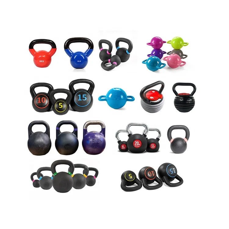 Wholesale Custom Manufacturer Cheap Gym Fitness Red Blue Orange 14Kg 12Kg 8Kg 6Kg PVC Cast Iron Coated Competition Kettlebell