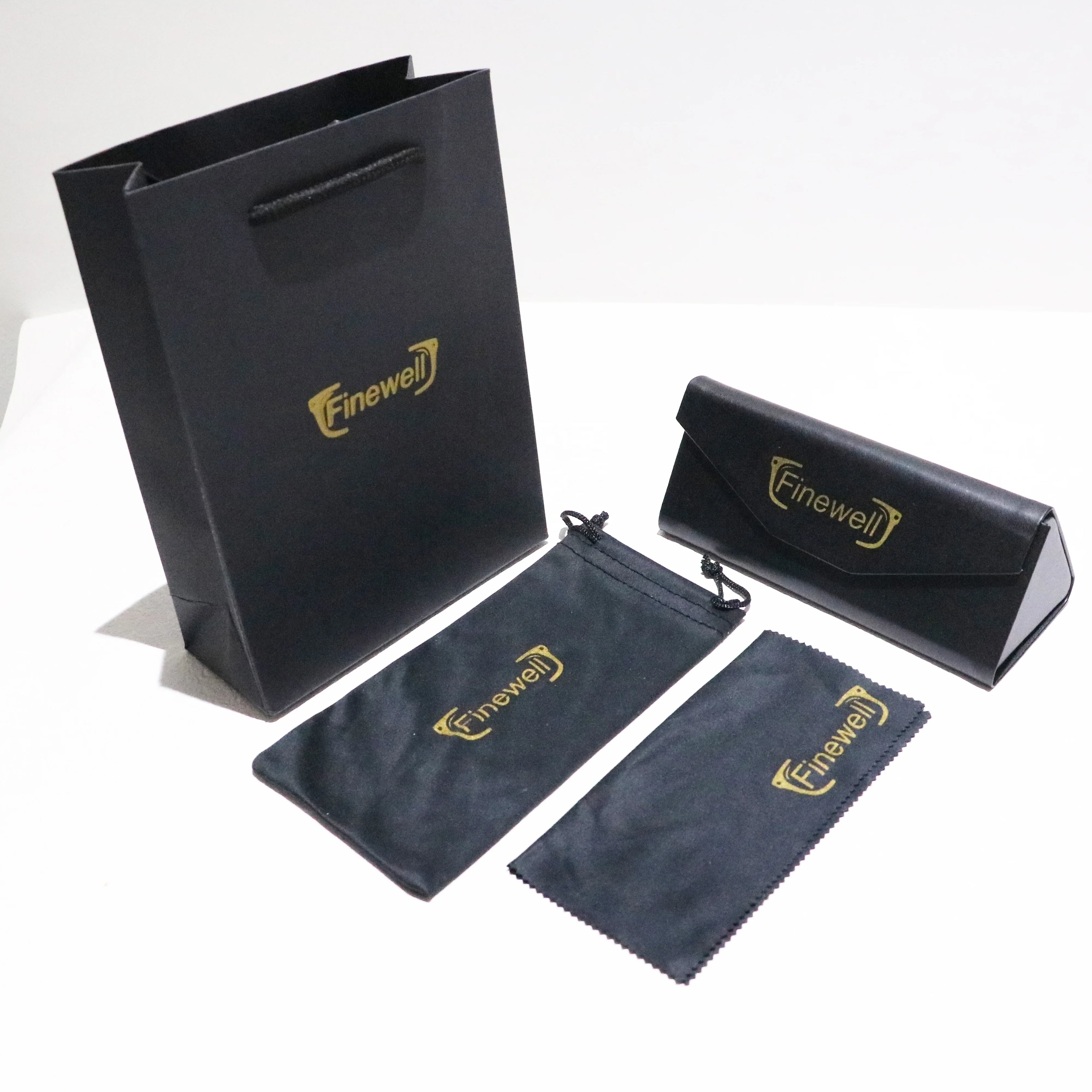 2024 Custom Logo Sunglasses Boxes Set Luxury Premium Leather Magnetic Packaging for Sunglasses Triangle Foldable Sunglass Case