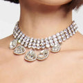 2024 New Arrival New Shiny Rhinestone Water Drop Choker Necklace Jewelry for Women Maxi Trendy Crystal Bridal Statement Necklace