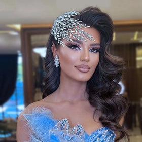 Hair Jewelry Wedding Headband Rhinestones Crystal Headpiece Side Comb Headdress Rhinestone Bridal Hair Accessories Hair Comb