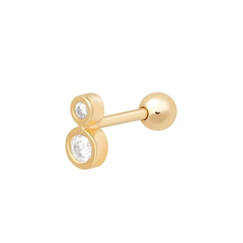 ROXI S925 Sterling Silver Simple Figure 8 Diamond Piercing Stud Earrings 18k Gold