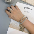 New Fashion Jewelry Beautiful  Silver Simple Personality Sweet Pearl Bracelet Women