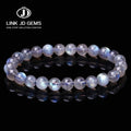 JD Semi Precious Shining Labradorite Stone Beaded Bracelet Classic Unisex High Quality Natural Blue Moonstone Beads