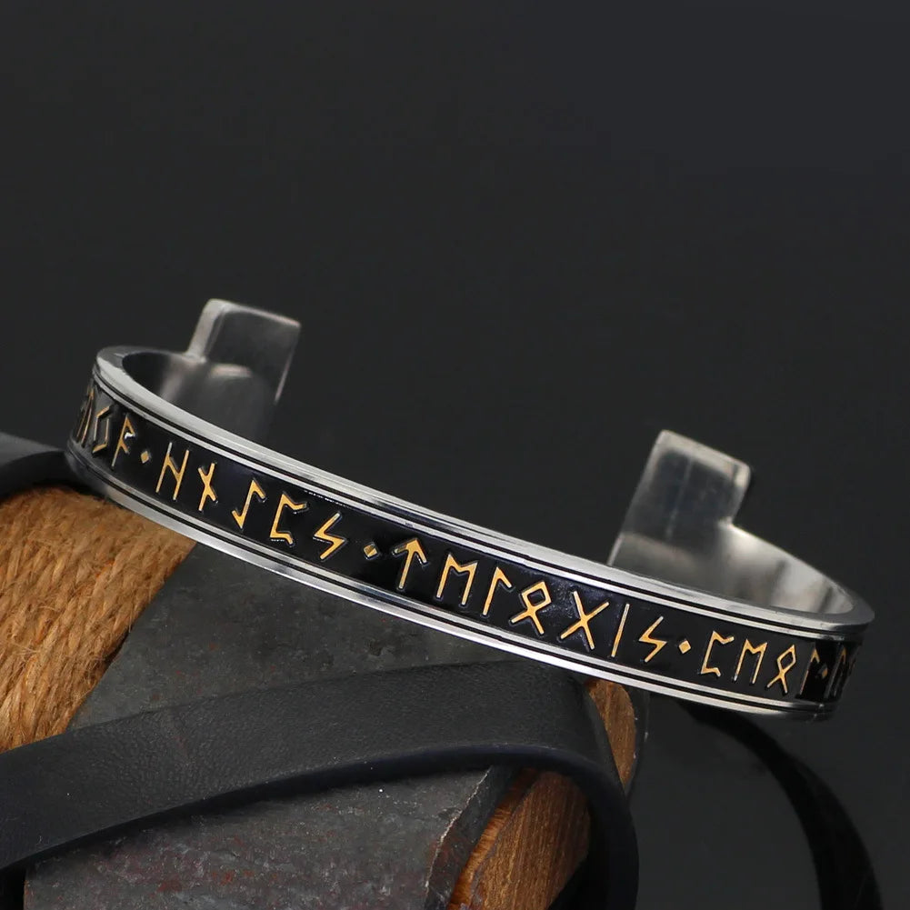 Viking Axt Armreif Viking Titanium Steel BC0102 Jewelry Viking Arm Ring Nordic Tourism Pulsera Vikinga Run Symbol Gift Bangle
