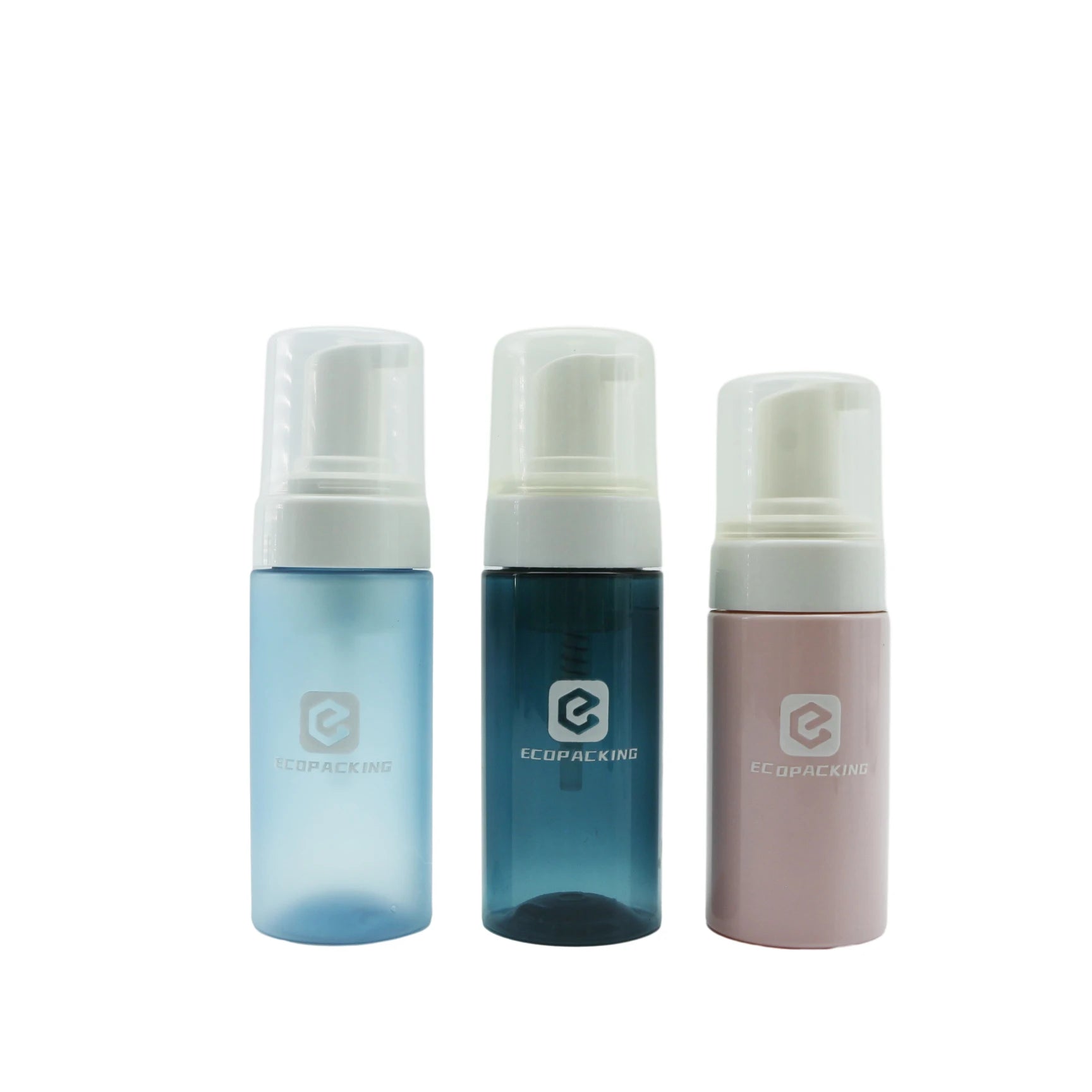 Empty Plastic Foam Pump Bottle 30ml 50ml 60ml 100ml 150ml 200ml clear White Blue PET Facial Cleanser Mousse Foam Pump Bottle