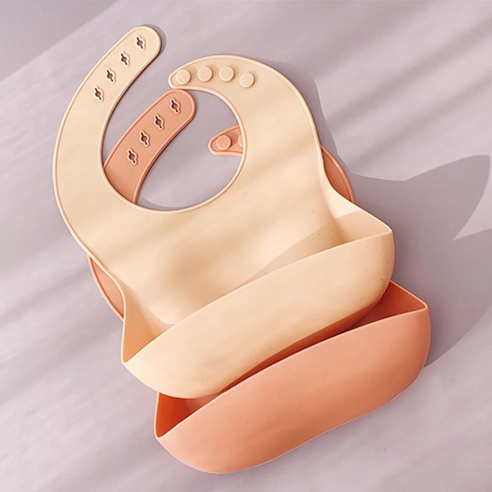 Reutilizables Super Suave Faciles De Lavar Alimenticio De Silicon Baberos Bebe Impermeables Baberos De Silicona