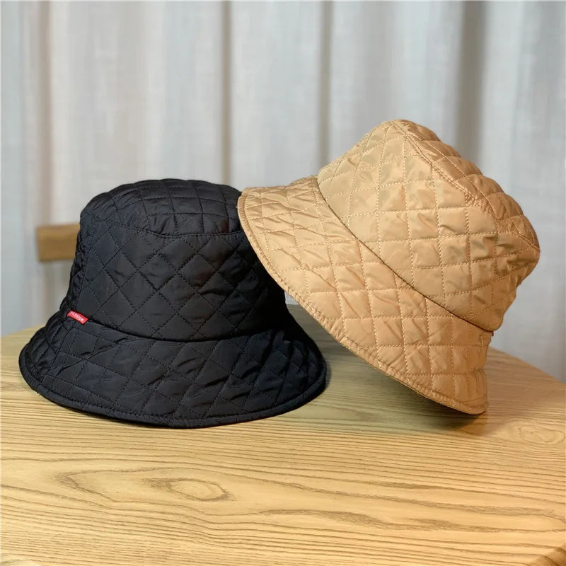 Autumn and Winter Fisherman Hat Korean Casual Plaid Bucket Cap with Custom Logo Flex Fit Plain Hats for Fishing and Parties