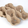 Eco Friendly Takeaway 2 4 Compartment Upright Paper Pulp Cup Holders Tray Coffee Paper Pulp Cup Carrier Holder Fold