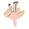 Customizable Aluminum Ferrule Foundation & Concealer Contour Brush for Blending Liquid Buffing Cream Sculpting Mineral Makeup
