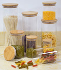 150Ml 200Ml 250Ml 350Ml 650Ml 700Ml Round Small Glass Pantry Storage Jars Bamboo Lid Top