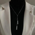 Hot Sale Necklace Jewelry Adjustable Pull-Out Geometric Triangle Pendant Long Tassel Sweater Chain Necklace