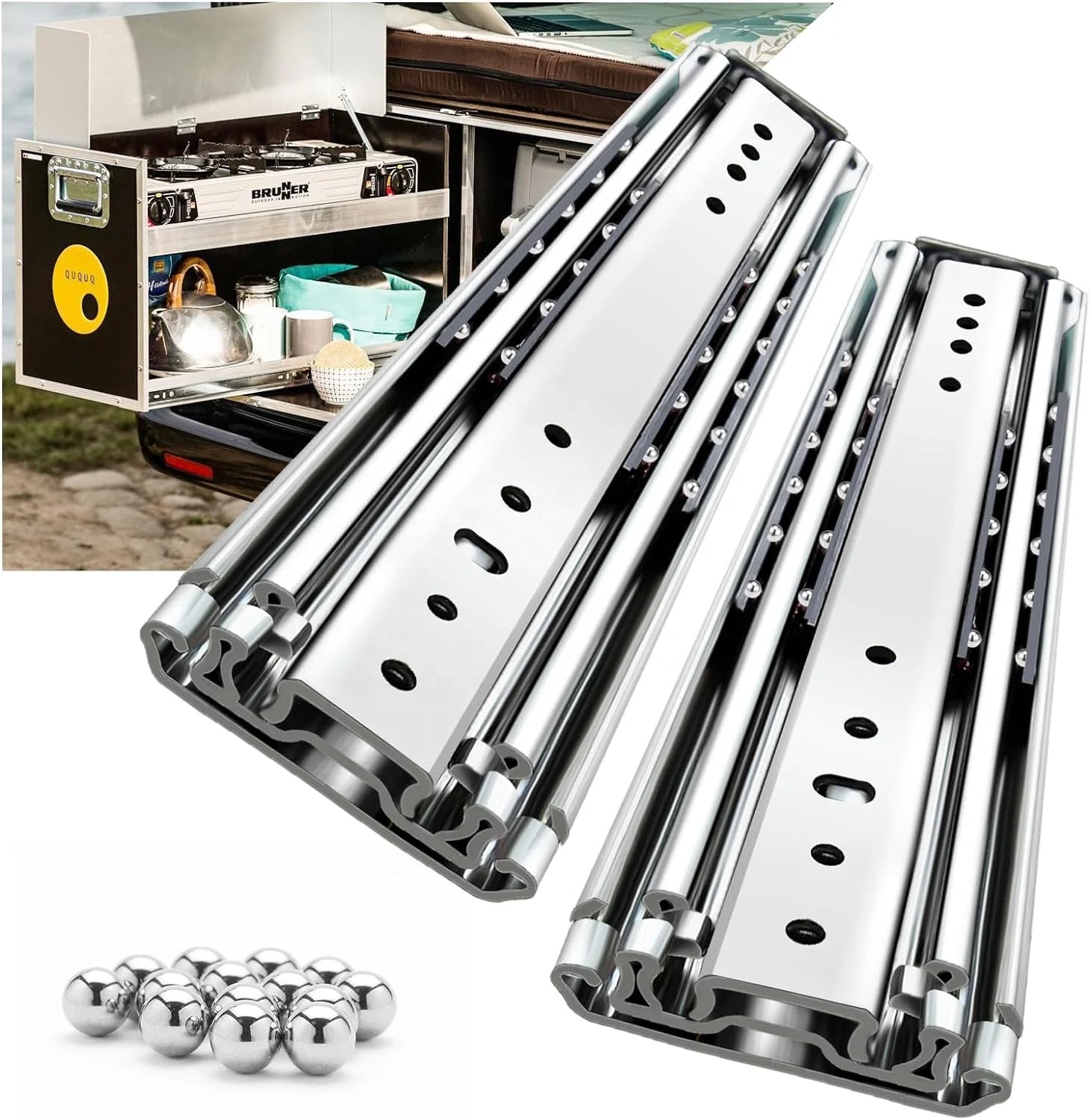 Foxslide 36-inch Zinc Full Extension 4x4 CAR FRIDGE Drawer Slide 900mm Modern Design Hall Gym Apartment Industrial Application