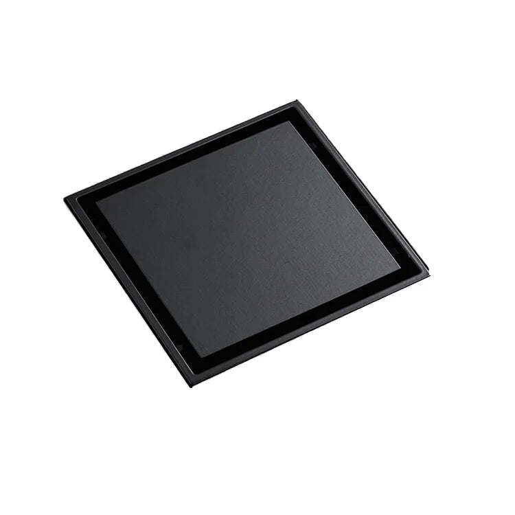 ZEPENG Black square Universal Bathroom Shower Room Drainage Channel Deodorant and Anti-odor Hidden Floor Drain