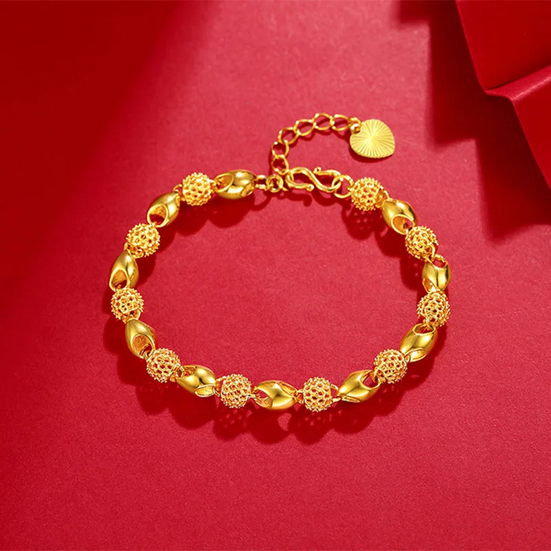 Fashion Wedding Jewelry Dubai Gold  Hollow Gold Plated  Bangle for Women
