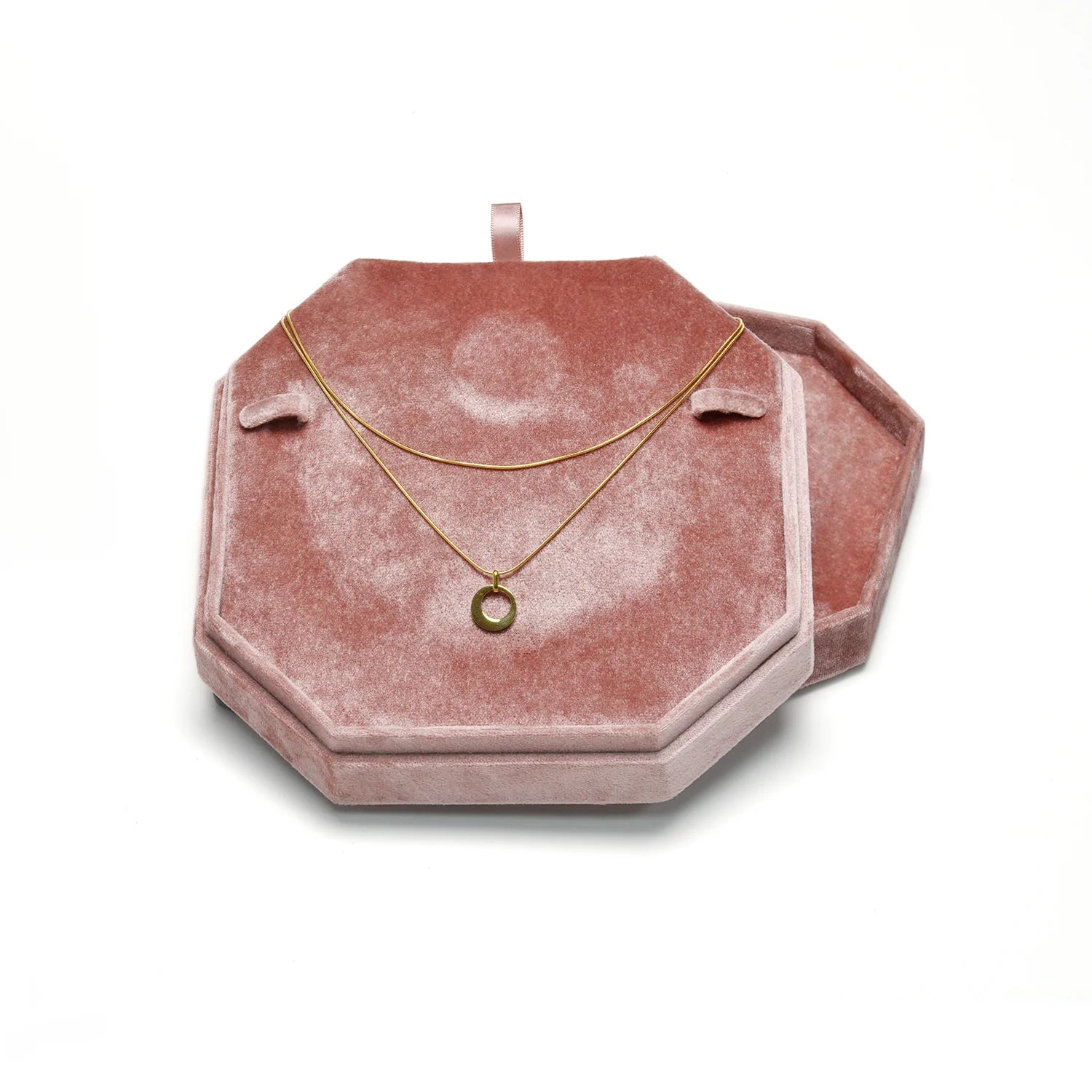 Factory Wholesale Velvet Travel Necklace Pendant Ring Set Jewelry Gift Box Custom Suede Velvet Storage Jewelry Box With Logo