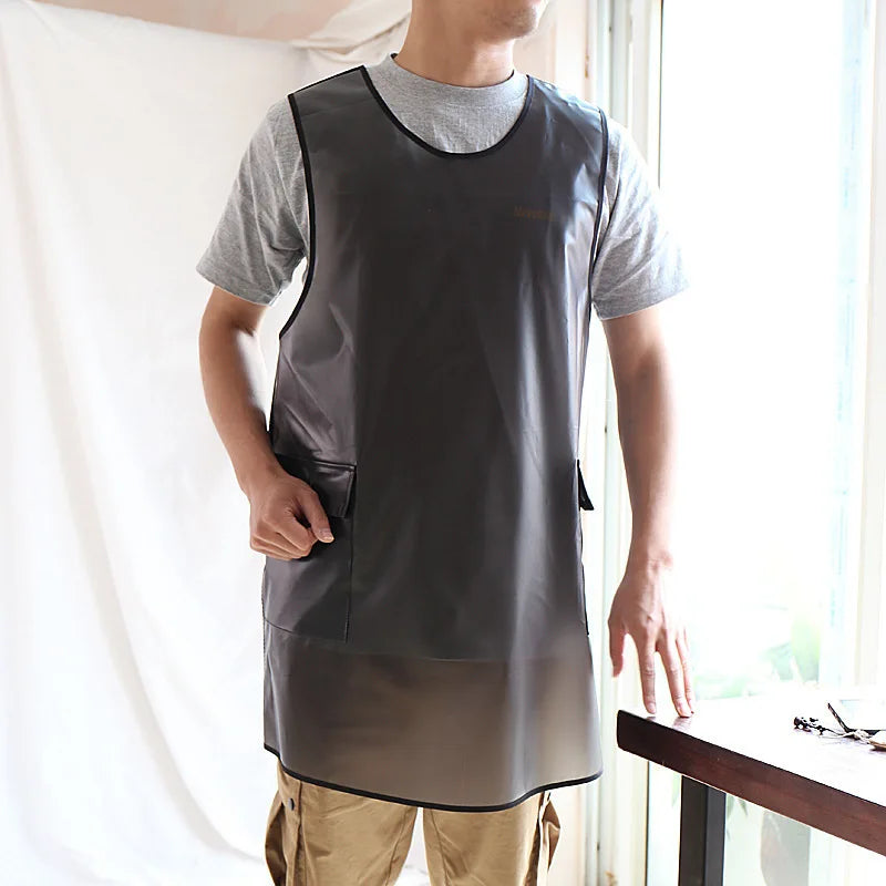 Waterproof Transparent Apron TPU Environmental protection Kitchen Baking Creative Pet Shop Free Lace up