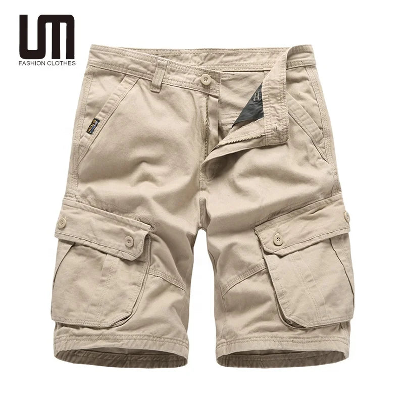 Clearance Sales New Years Custom Logo Fashion Men Clothing Casual Loose Baggy Streetwear Cotton Cargo Shorts