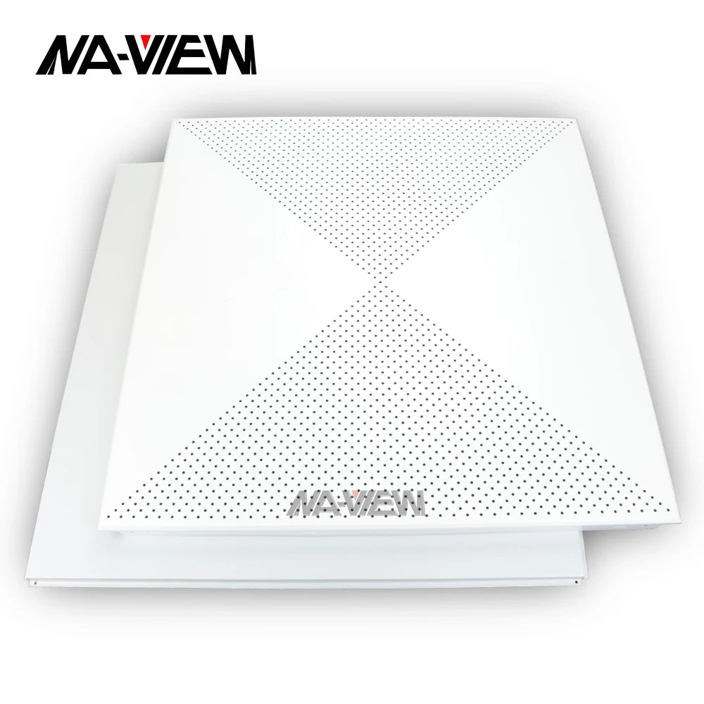 Modern Design Acoustic Fireproof Aluminum Metal Square Suspended Ceiling Panel 600*600 mm Soundproof Antibacterial Waterproof 5